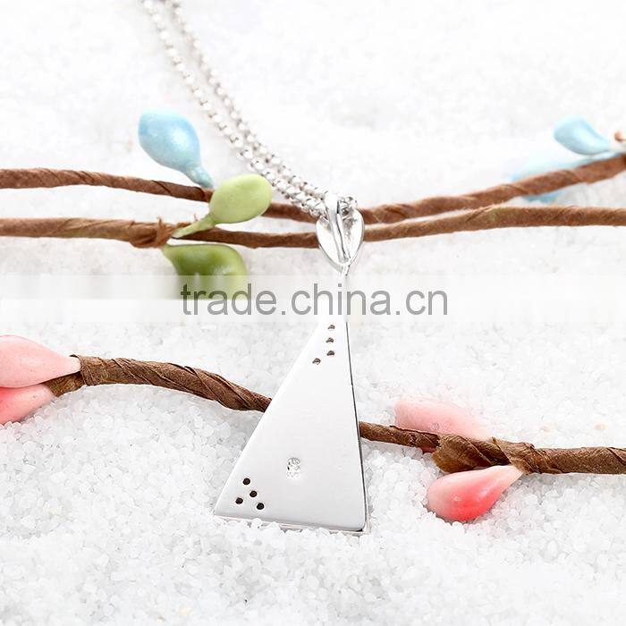 2016 Latest Design Triangle Opal 925 Silver Pendant Necklace