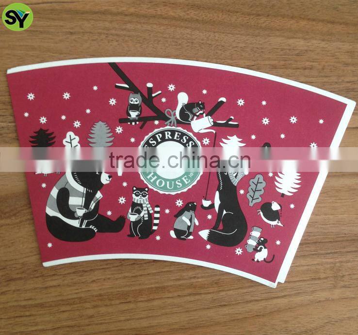 Hot selling raw material printed paper cup fans