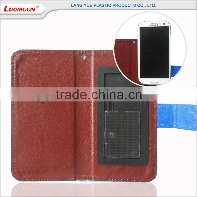 Elegant Blue Belt Loop Universal Leather Case for Mobile Phone for Samsung Series