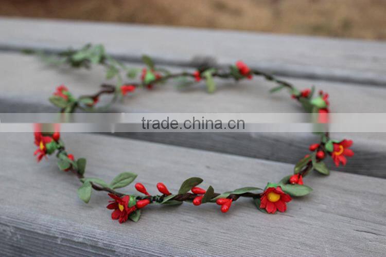 Artificial Bridal Head Wreath Paper Flower Head Garland for Festival and Wedding