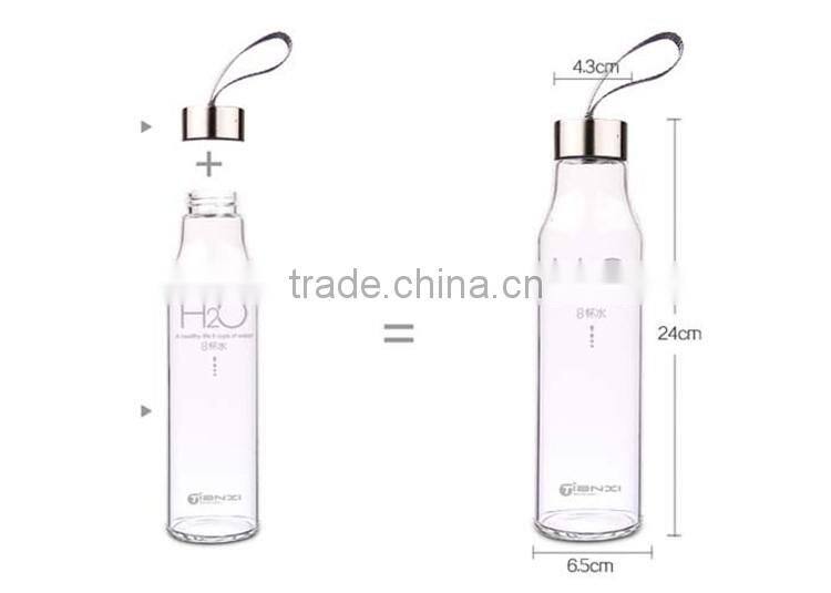 BPA Free Unique Water Bottles for Sports Juice Drinking Water Glass Bottle Wholesale