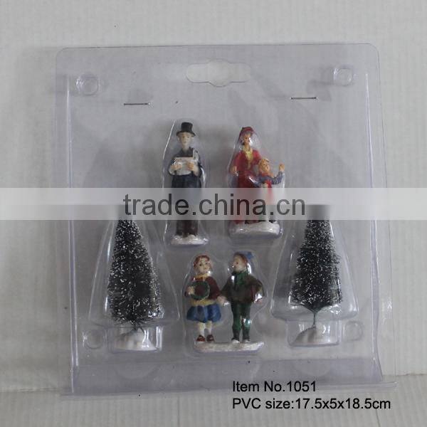 Christmas decoration figurines set of 4, polyresin figurines