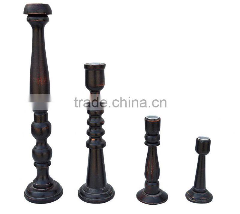 china factory BSCI christmas wooden floor standing candle holder