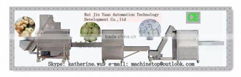 onion processing line/onion peeling cutting washing machine/onion peeler cutter washer
