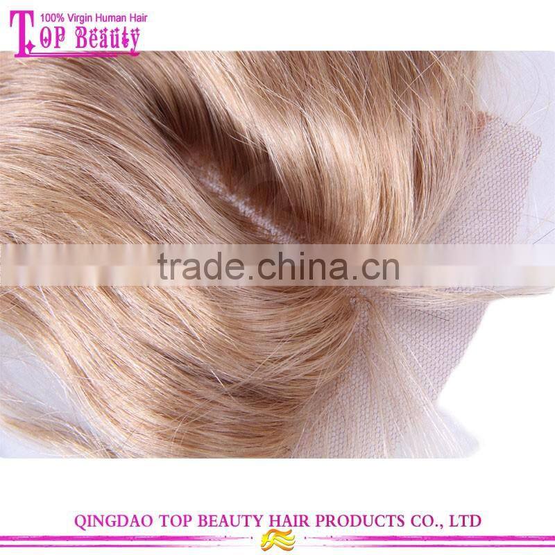 Wholesale Top Quality Blonde Body Wave Hair Closure Piece Large Stock Blonde Silk Top Closure