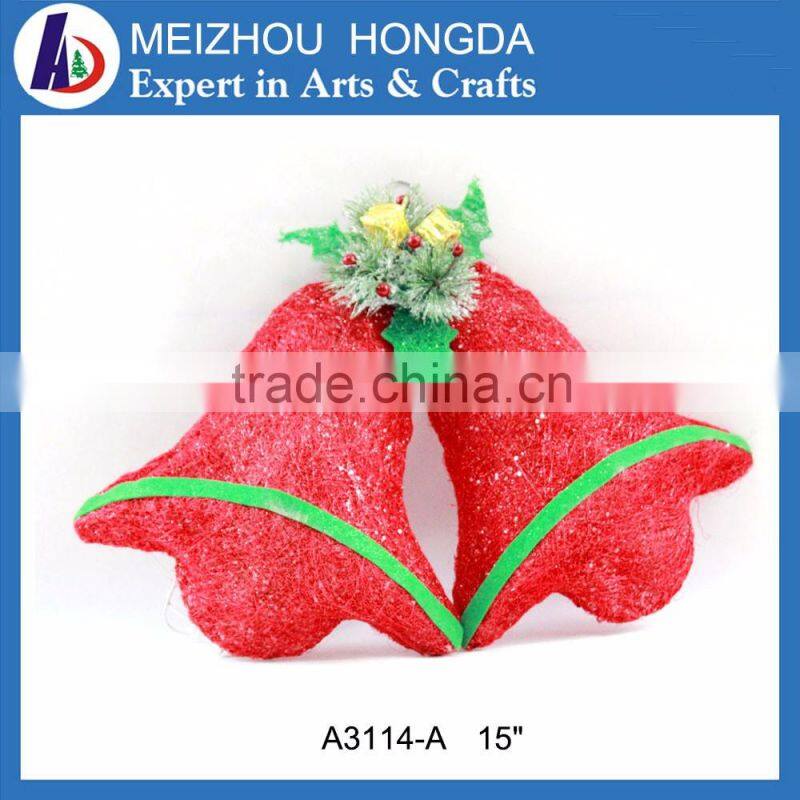 Christmas tree parts sisal decorations bell LED light