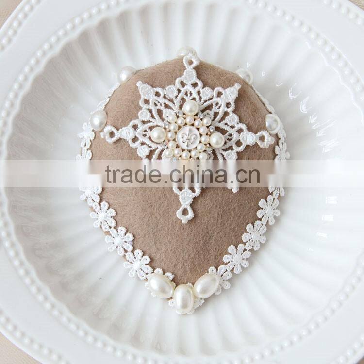 MYLOVE small lady mini top hat beige snow flake hat