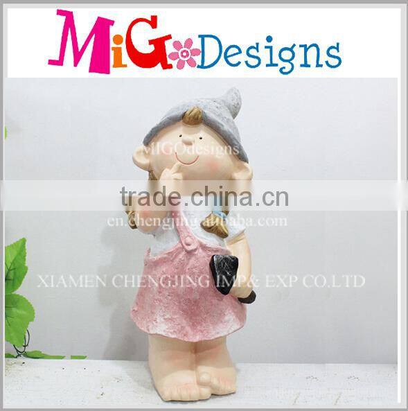 Factory Customize Magnesium Oxide Boy and Girl Garden Statue