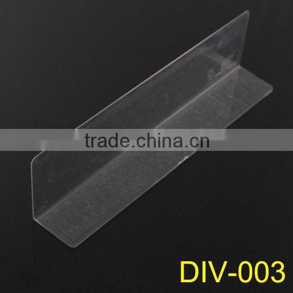 clear plastic shelf dividers with printing logo in supermarket