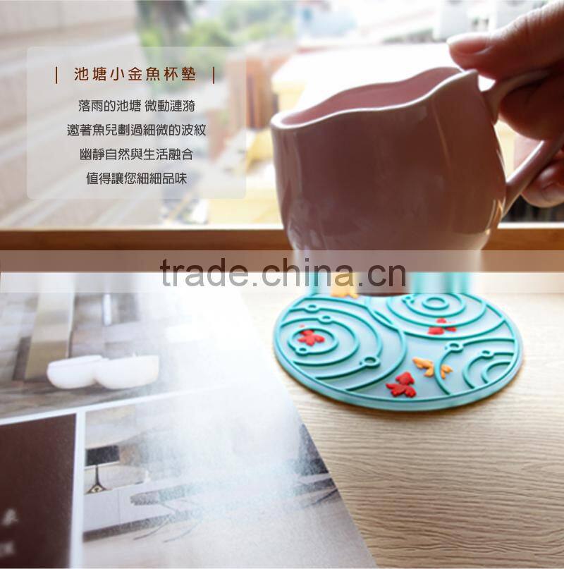 Goldfish Coasters, cup coaster, silicone Coaster,custom silicone drink coasters