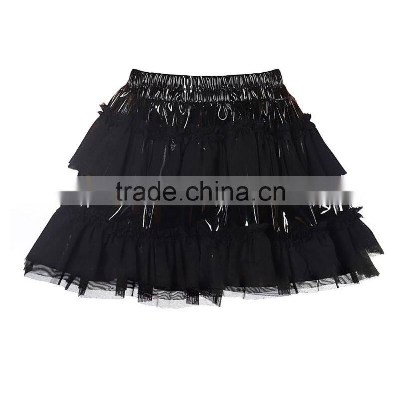 Hot sale latest design fashion leather short skirt for fancy girls