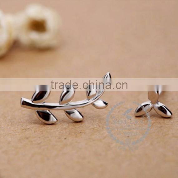 925 sterling solid silver leaf branch earring stud fashion women earring DIY jewelry 6730605