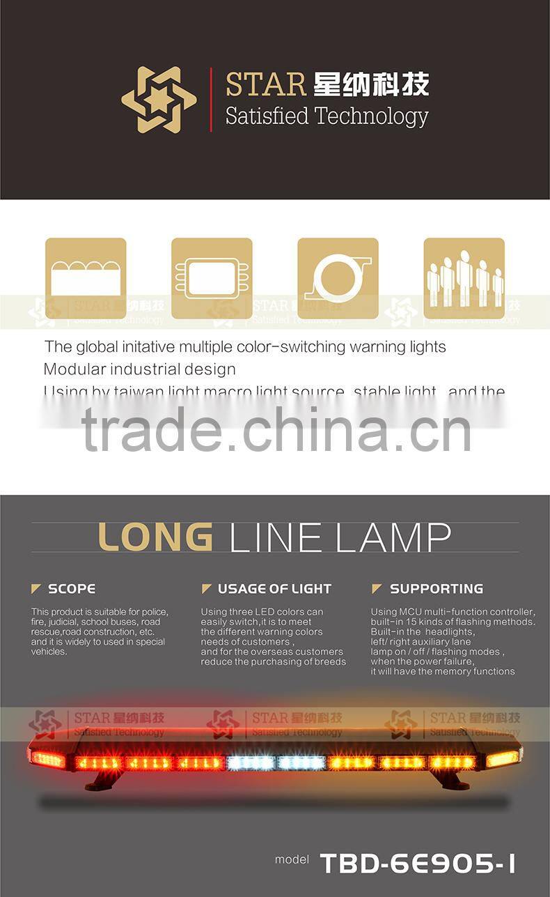CE Rohs certificated 12V slim led lightbar led warning light TBD-6E905-1