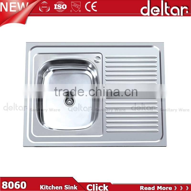 S9749 hot sell to ethiopia/sri lanka double bowl with drainer board and dustbin
