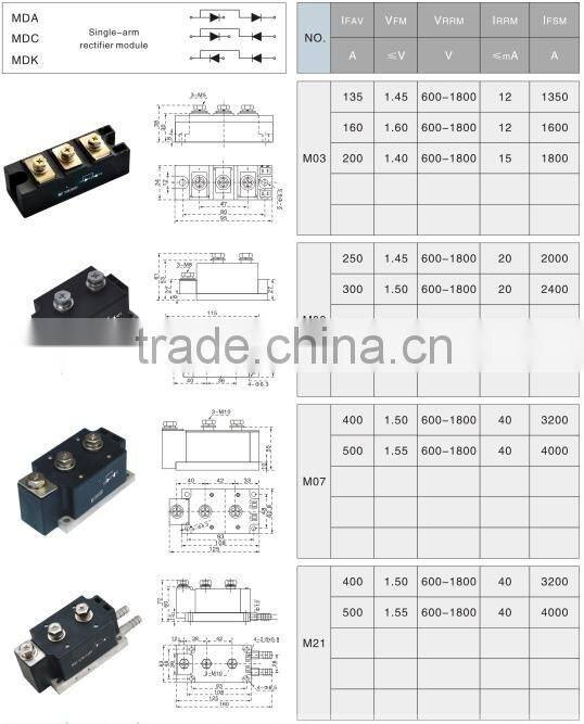 Single-arm rectifier module MDA MDC MDK