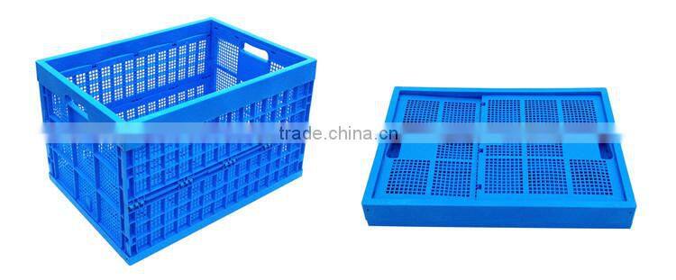 Acid and alkali resistance plastic foldable mesh crate for supermarket