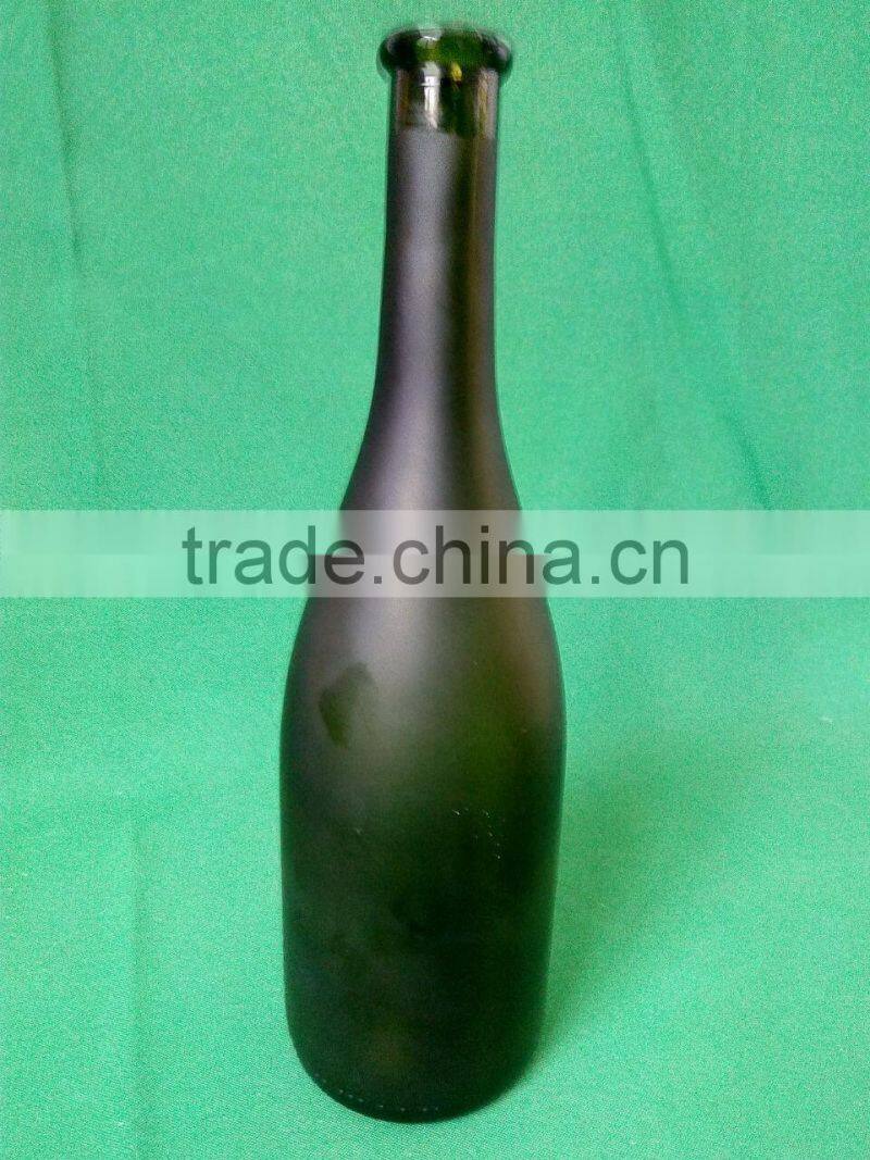 750 ml green frosted enzyme bottle with cork