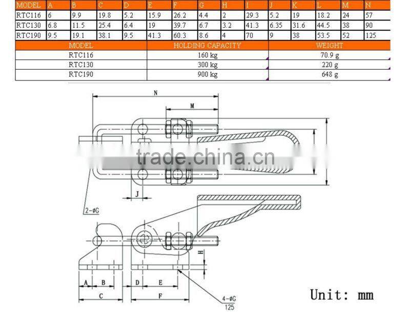 Horizontal Toggle Clamps