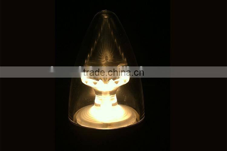 A38 500LM 6W EQUAL TO 40W E11 FLAME CANDLE CRYSTAL BULB FOR CANADA