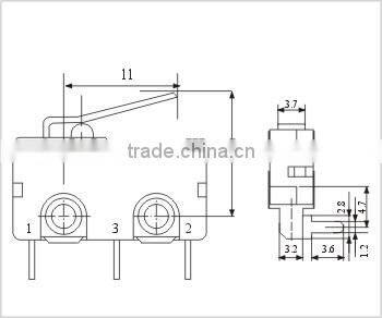 Normally open micro switch KW4-ZQR