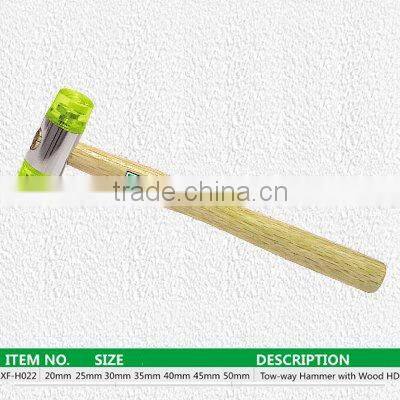 mallet hammer with wooden handle