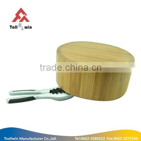 hot selling high quality bamboo walnut bowl with nutcracker