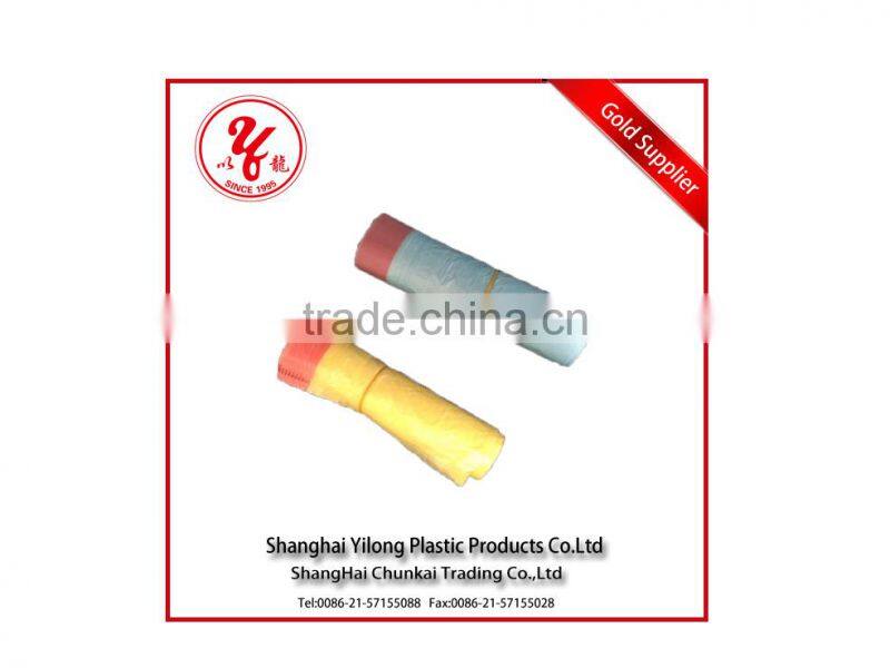 biodegradable colored plastic trash bag on roll