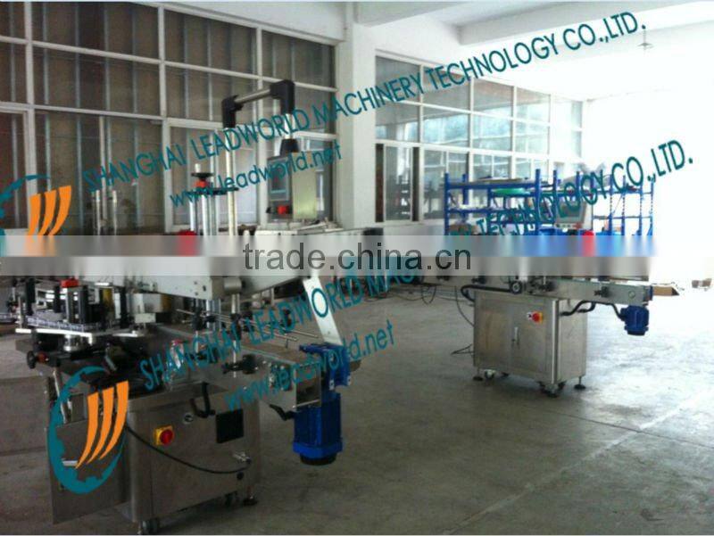 Plastic and aluminium food container labeling machine