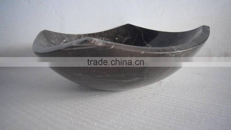 Polished Marble Top Wood Dining Table