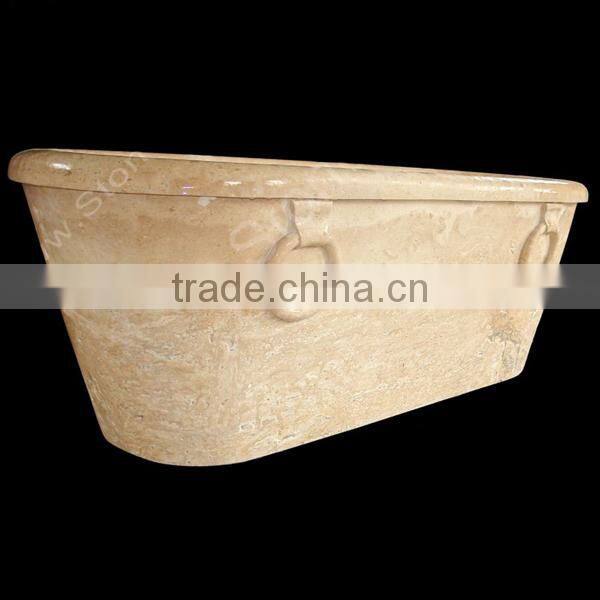 Large Hand Carved Natural Stone Bathtub for Sale
