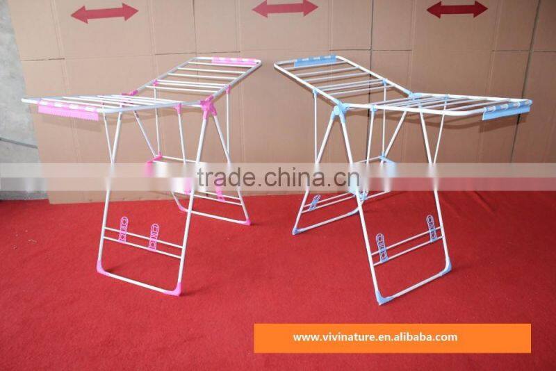 Heavy duty folding Dryer Hanger with Wing style indoor drying rack in White