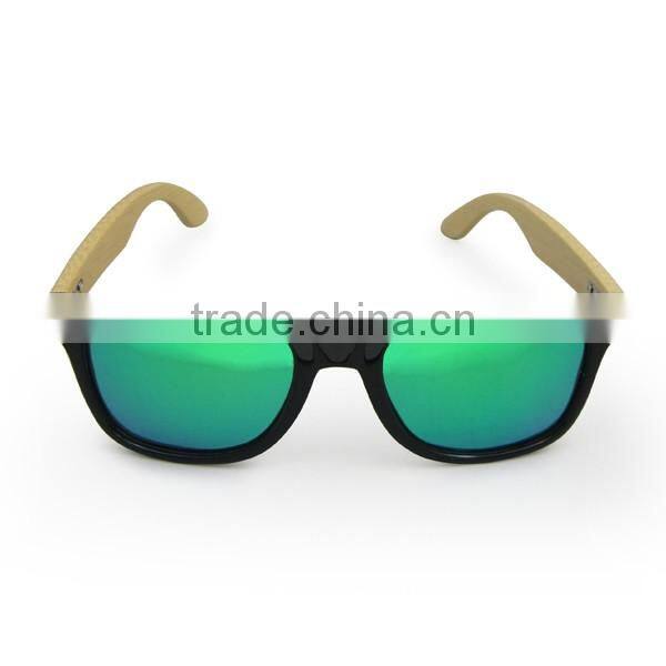 Fashion black frame glasses, natural bamboo sunglasses