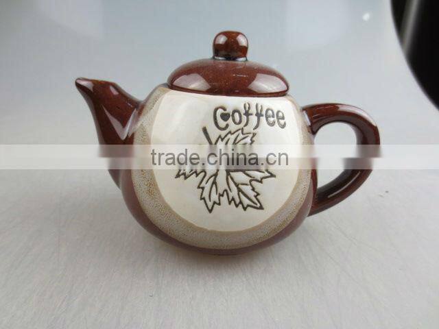 Stock glazed coffee set with spoon