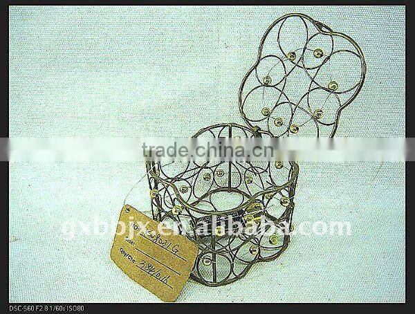 Gold wire woven small hard drive storage cases with lid