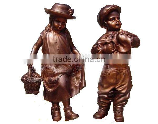 casting bronze kid statue for decoration