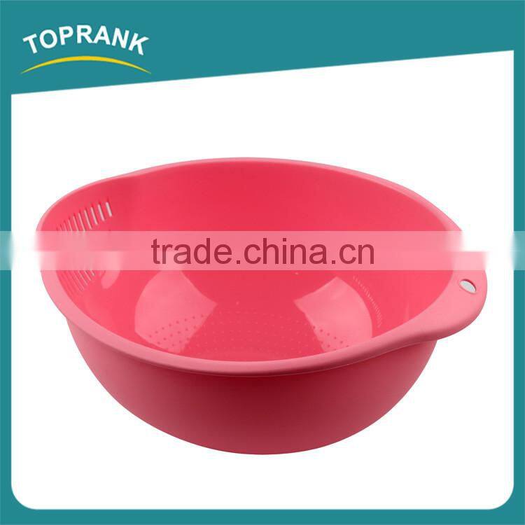 Cheap wholesale kitchen vegetables fruit wash strainer colander bowl colorful plastic rice colander