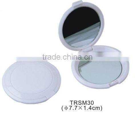 Plastic round pocket make up mirror/double sided cosmetic mirror