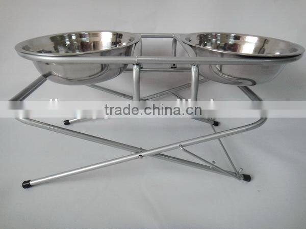 3 Tier Height Adjustable Stainless Steel Pet Feeder with 2 Quart Size Bowls