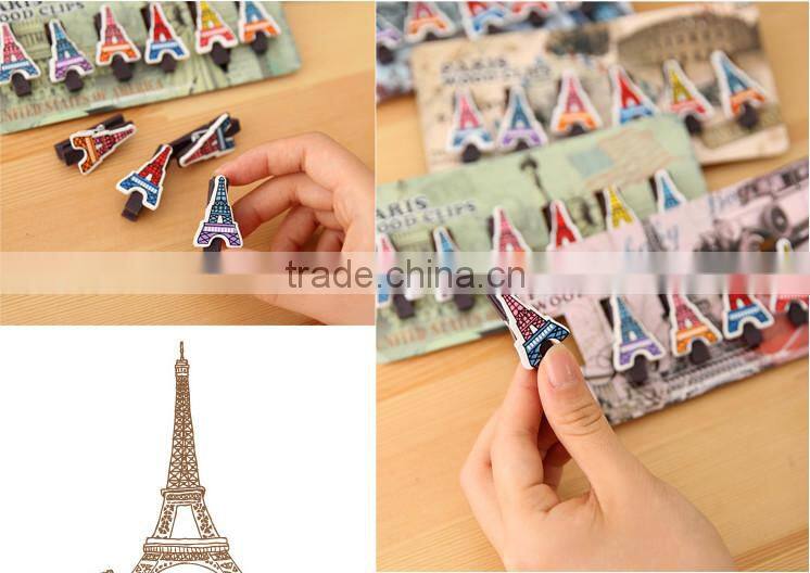 Wooden Eiffel Tower photo clip holder,memo clip