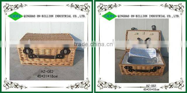 New design willow pets basket with mat