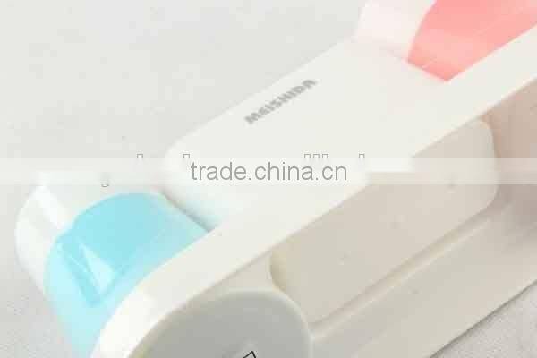 3PC double color plastic toothbrush holder and cup set bathroom set