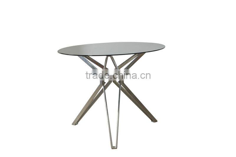 KD package Stainless steel metal base glass top coffee table