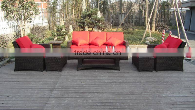 ESR-7273 rattan sofa set with pillows
