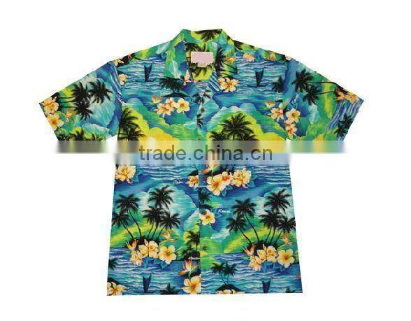 T/C 65/35 short sleeve hawaiian shirts for boy