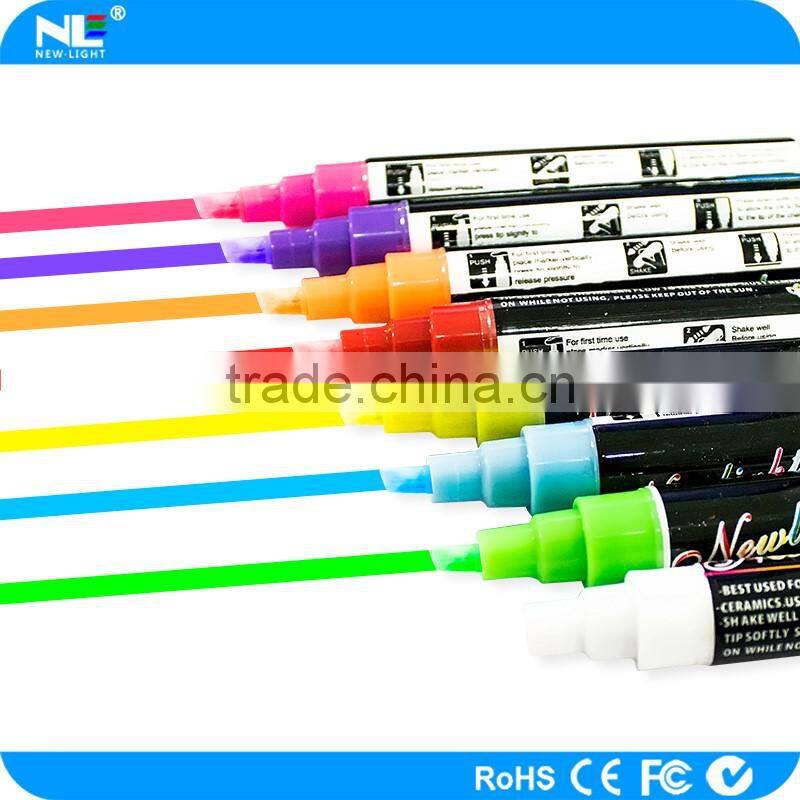 2017 Amazon hot sell Neon Color chalk marker Pens Reversible Bullet And Chisel Tip And A Brand New Revolutionary Cap