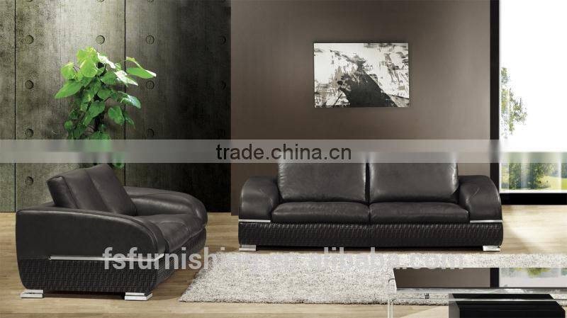 JR8001 special modern Luxury living furniture Italy brown leather European style L shape sectional living room sofa set