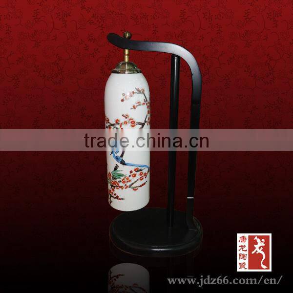 Chinese style flower decoration red glazed ceramic lamps hot sale in Oversea