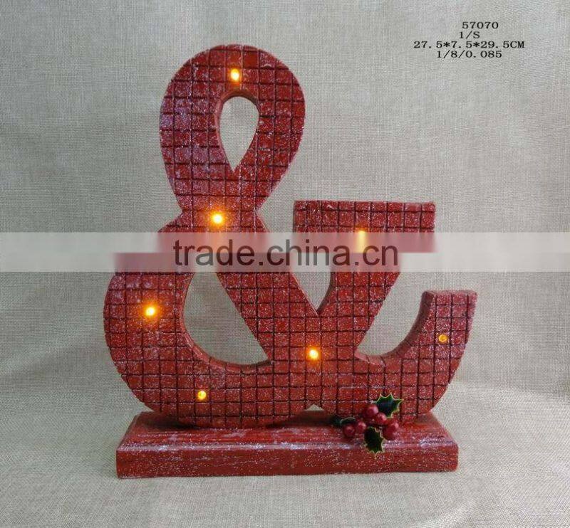 Resin Chritsmas Decoration Led Letter Lights