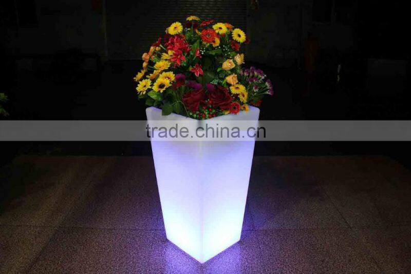 indoor led plastic flower pot, rechargeable led plastic flower pot