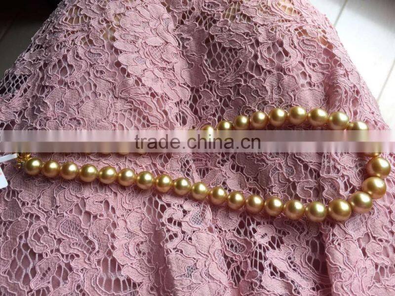 Fancy 11-12mm Golden South Sea Pearl Necklace Designs For Women